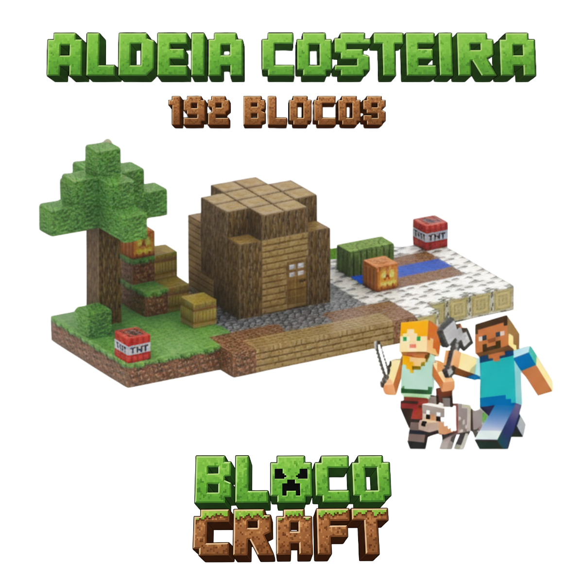 Aldeia Costeira Minecraft® (192 Blocos)