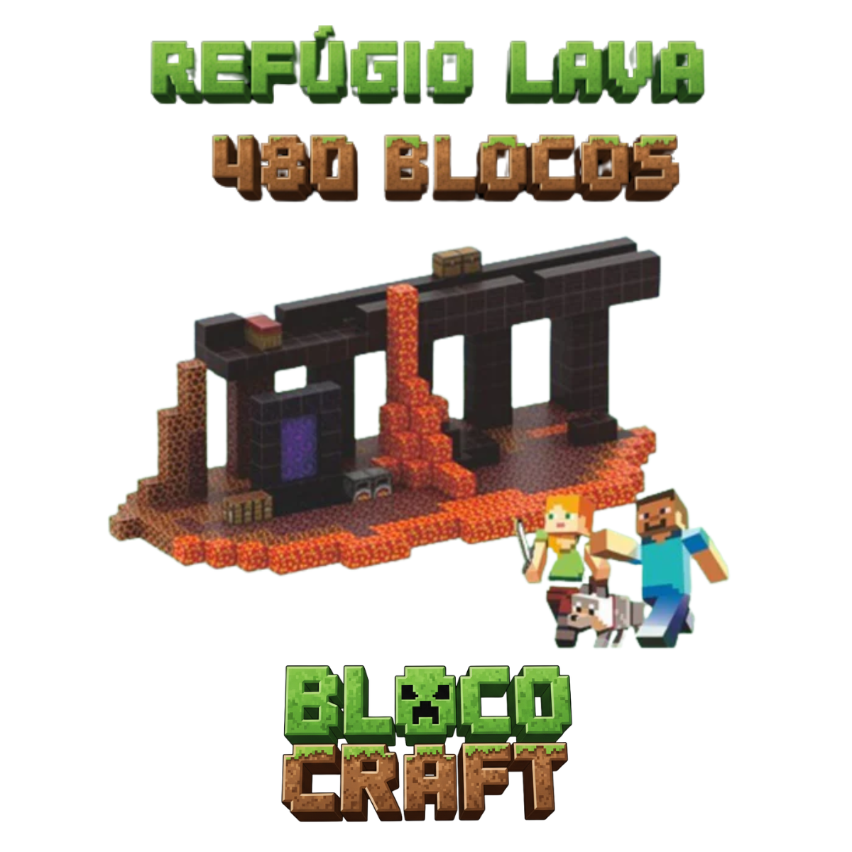Refúgio Lava Minecraftt® (480 Blocos)