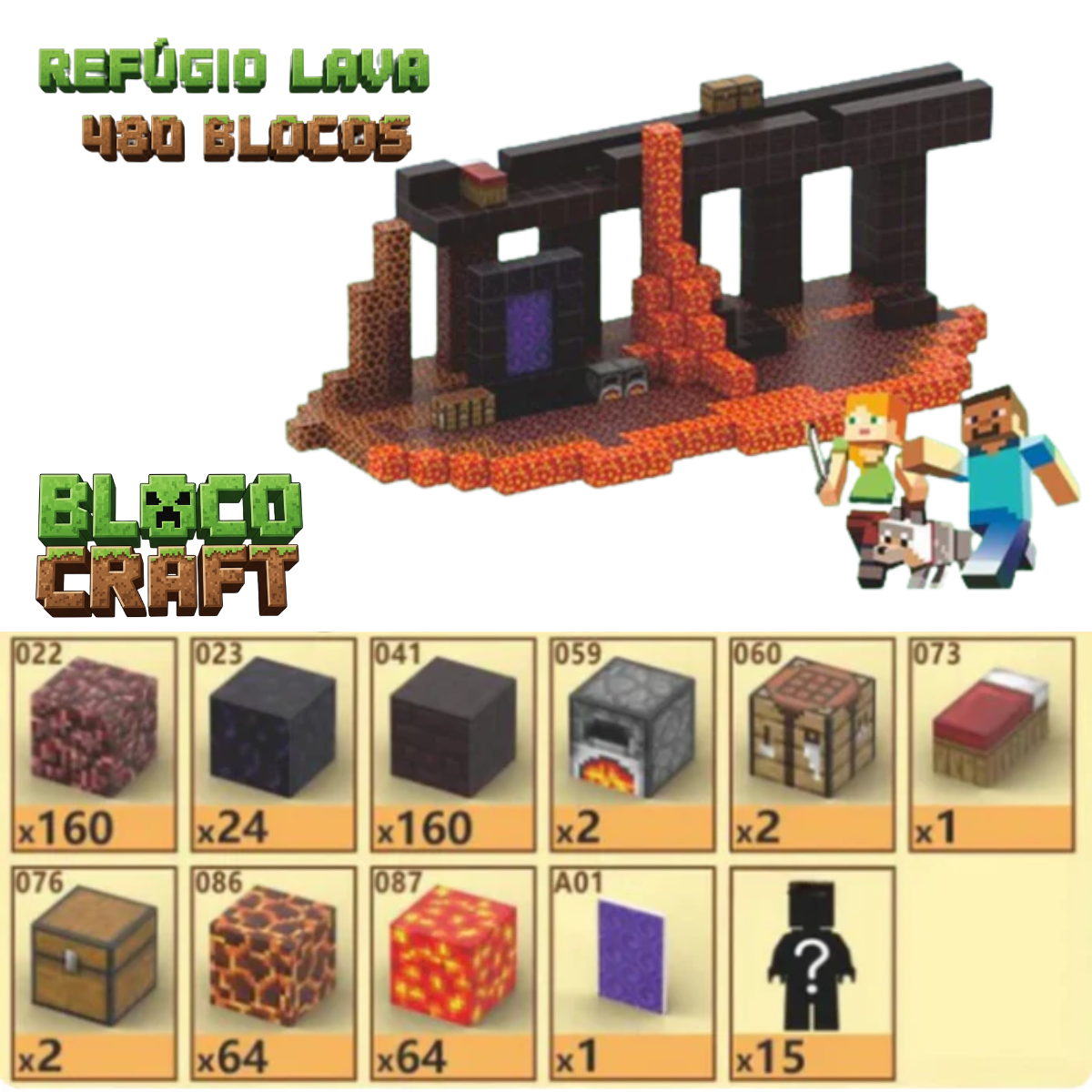 Refúgio Lava Minecraftt® (480 Blocos)