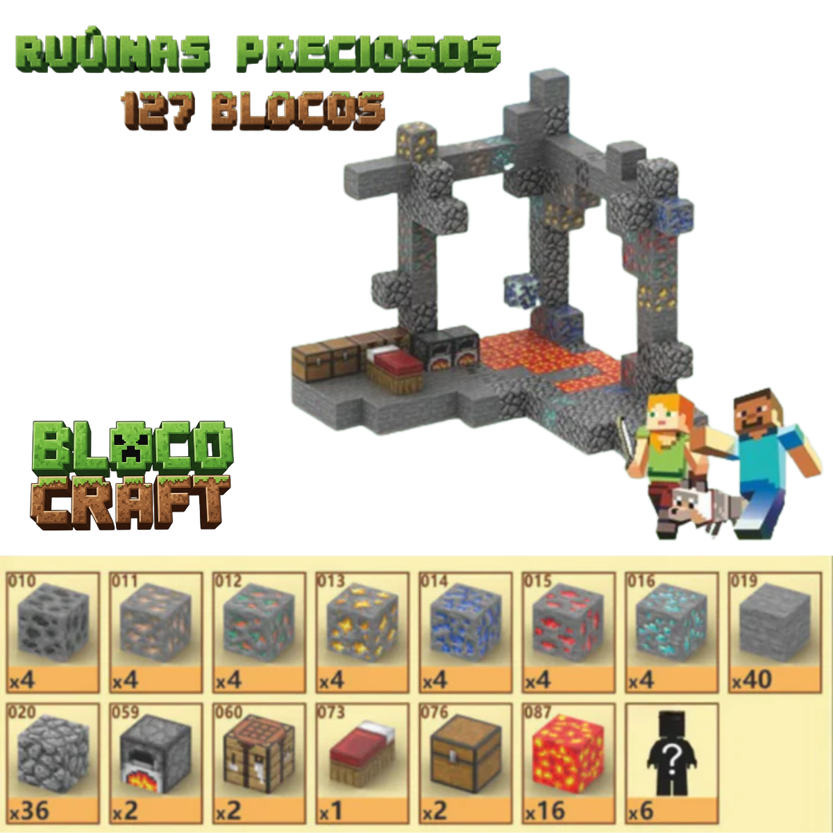Ruinas Preciosas Minecraft® (127 Blocos)