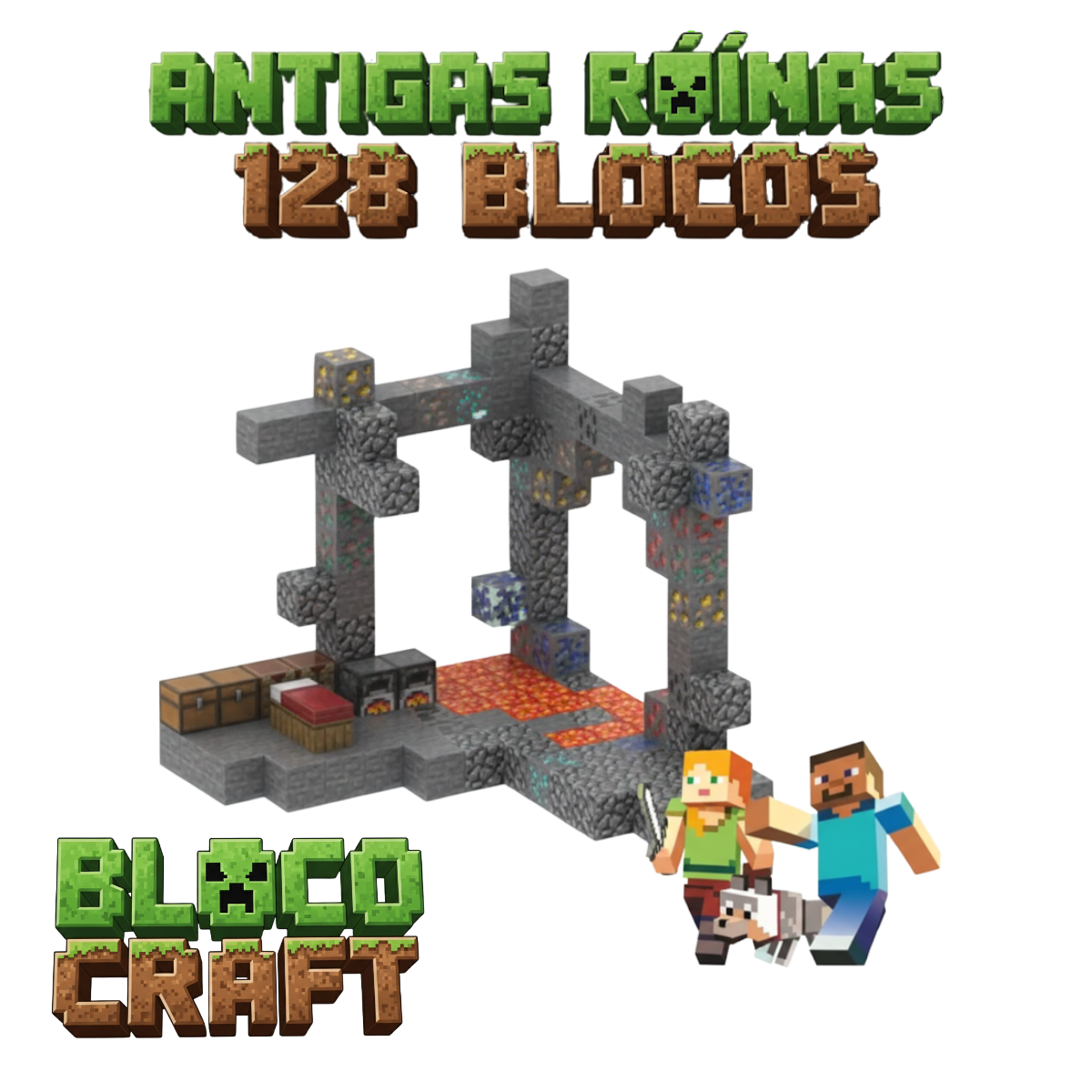 Antigas Ruinas Minecraft® (128 Blocos)
