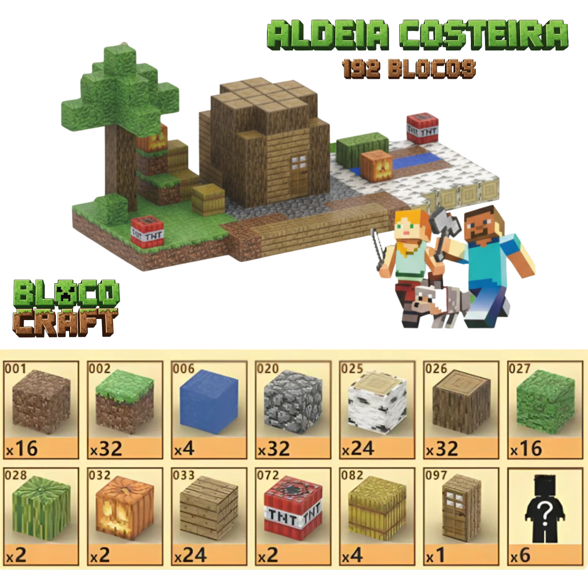 Aldeia Costeira Minecraft® (192 Blocos)