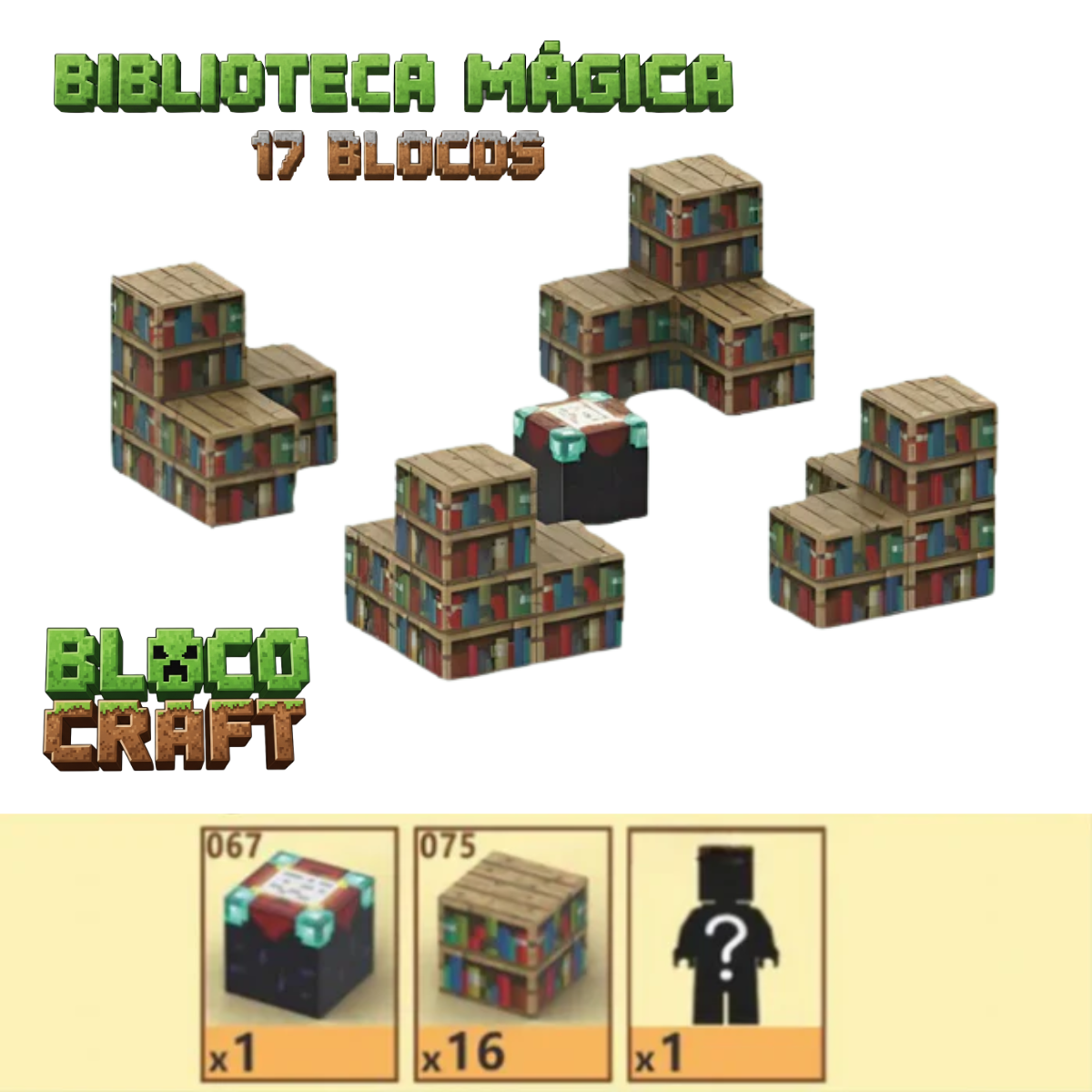 Biblioteca Mágica Minecraft® (17 Blocos)