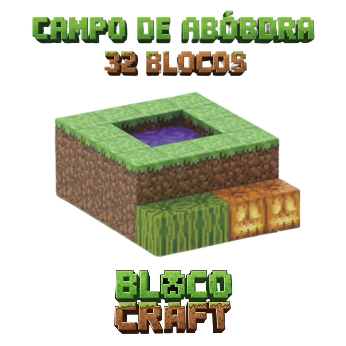 Campo de Abóbora Minecraft® (32 Blocos)