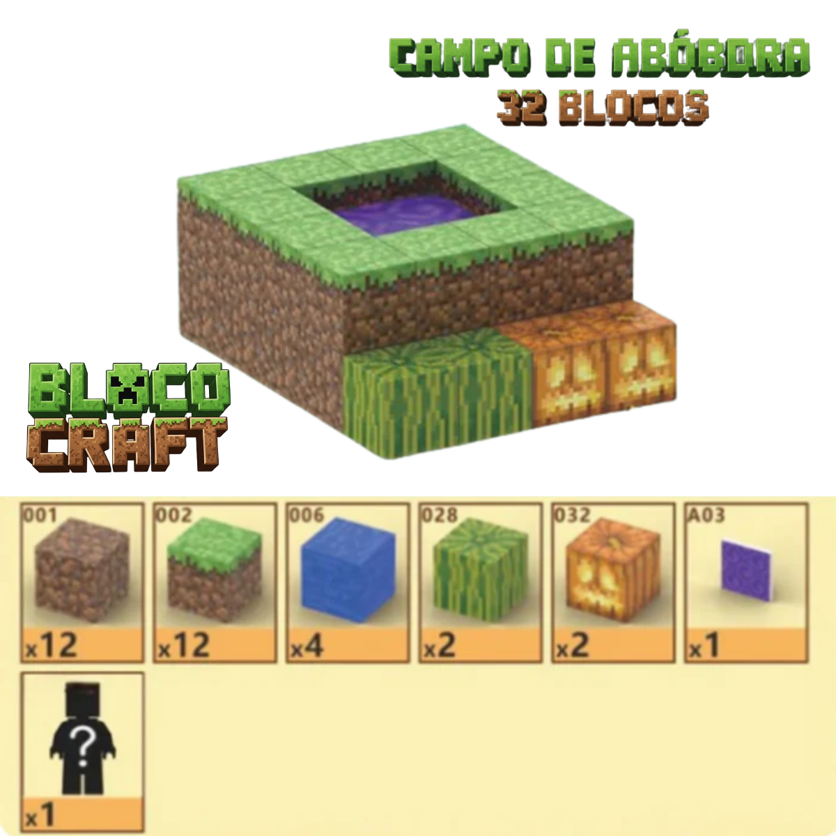Campo de Abóbora Minecraft® (32 Blocos)