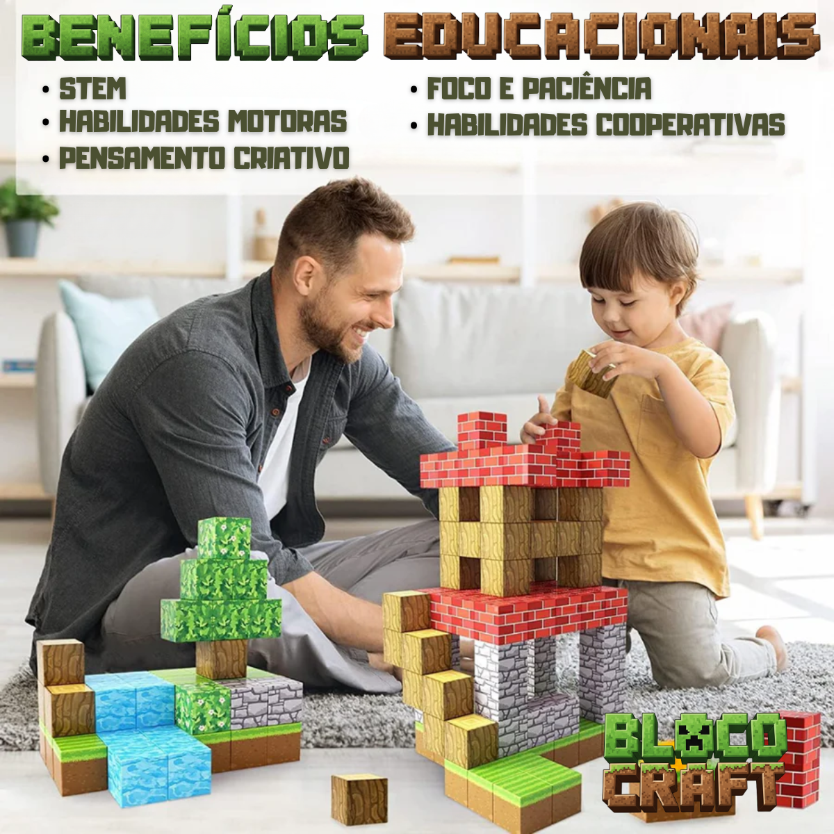 Casa Rústica Minecraft® (80 Blocos)