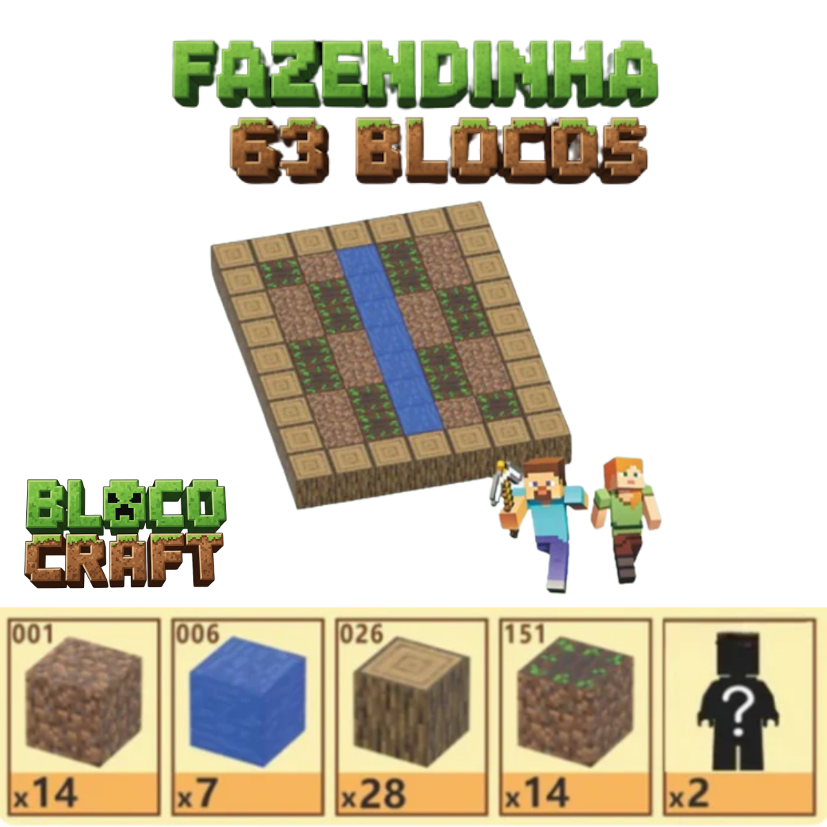 Fazendinha Minecraft® (63 Blocos)
