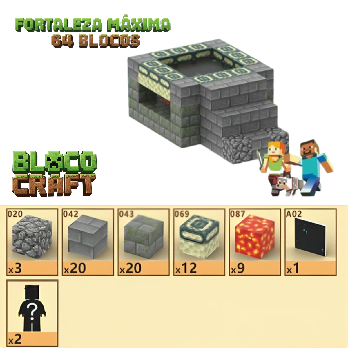 Fortaleza Máxima Minecraft® (64 Blocos)