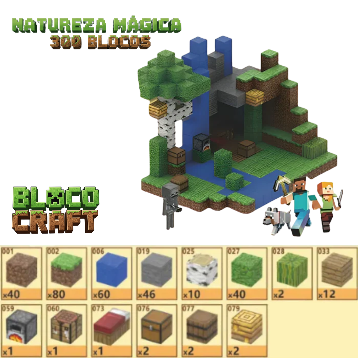 Natureza Mágica Minecraft® (300 Blocos)